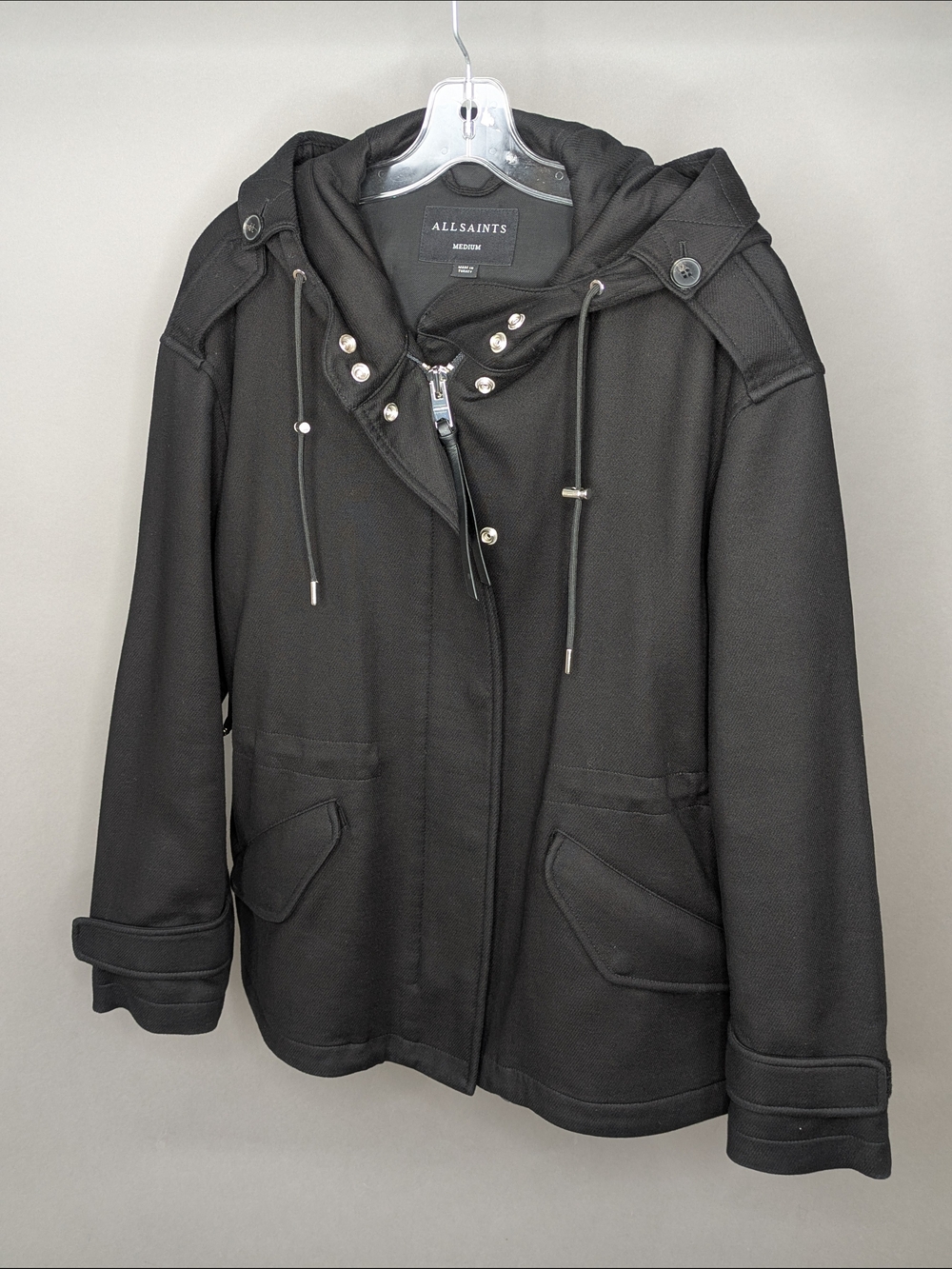 All Saints Black Hooded Jacket